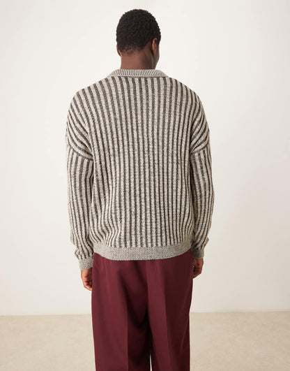 Oversized Knitted Boxy Polo Jumper
