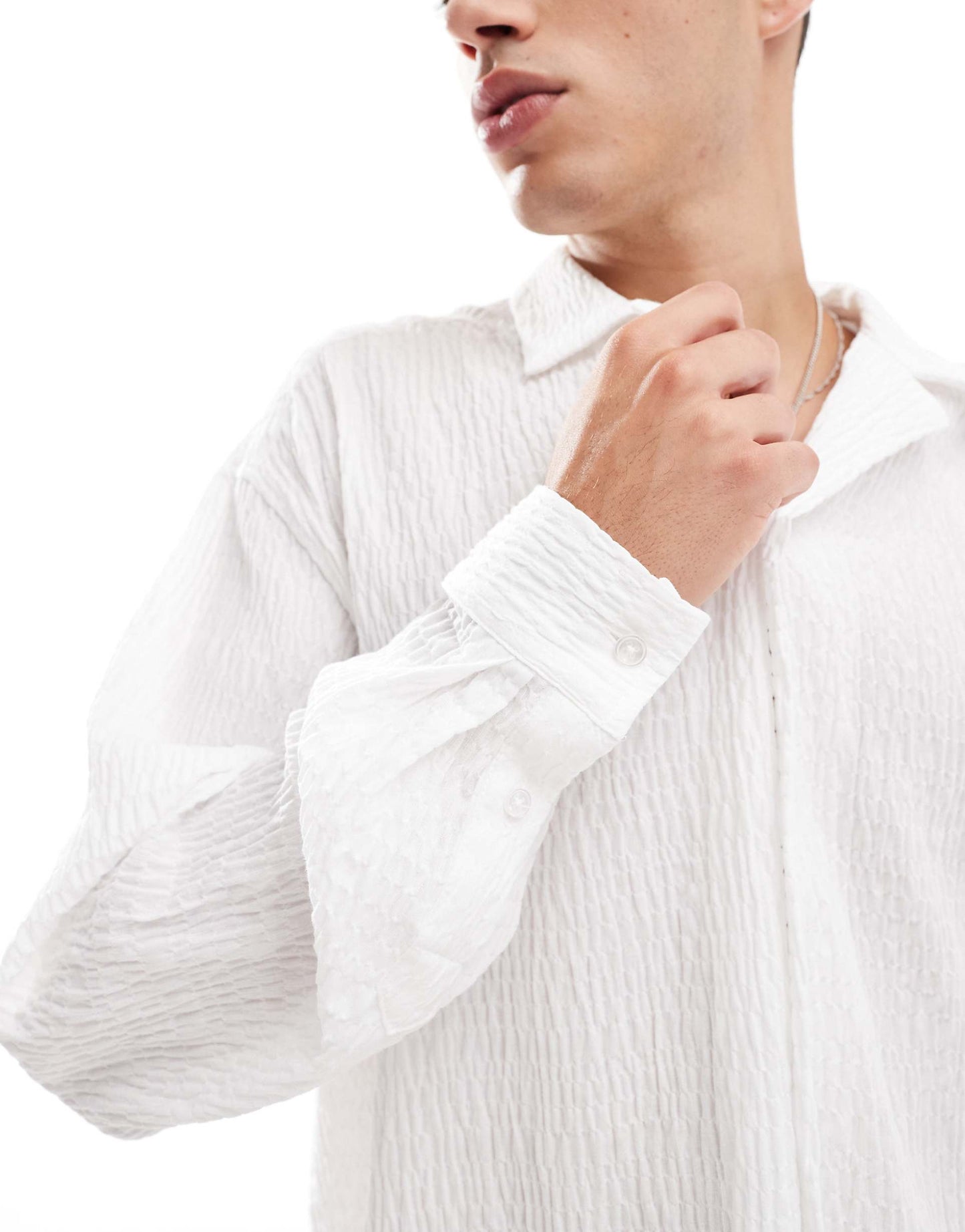 Oversized Boxy Seersucker Shirt