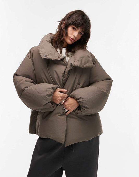 Down Puffer Coat With Clean Padding