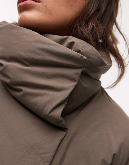 Down Puffer Coat With Clean Padding