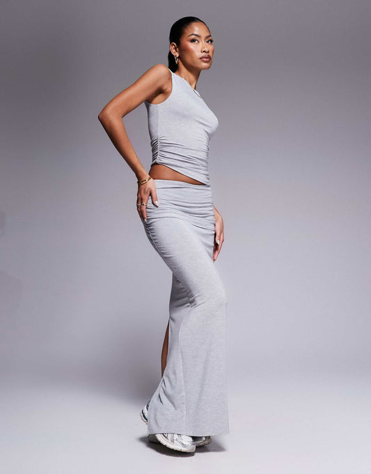 Emma Premium Jersey Sleeveless Ruched Top Co-Ord