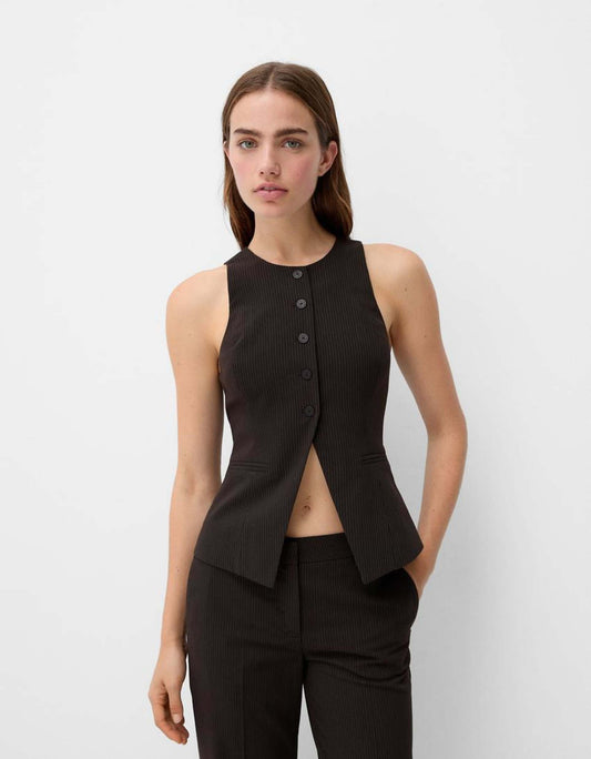 Round Neck Tailored Waistcoat
