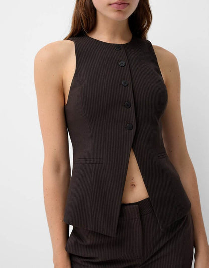 Round Neck Tailored Waistcoat