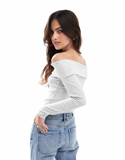 Off Shoulder Long Sleeve Top