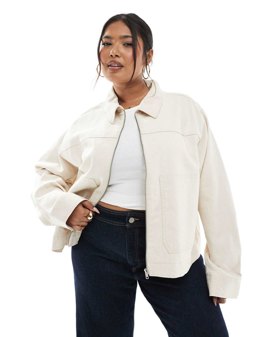 Curve Twill Top Collar Jacket