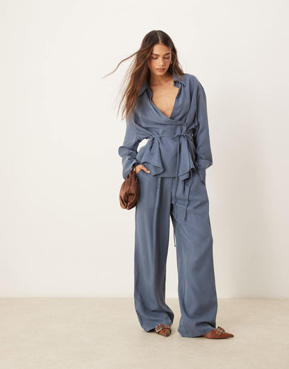 Wrap Tie Shirt Co-Ord