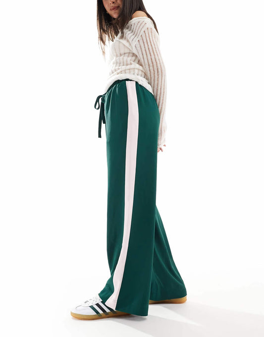 Pull On Trousers With Contrast Panel