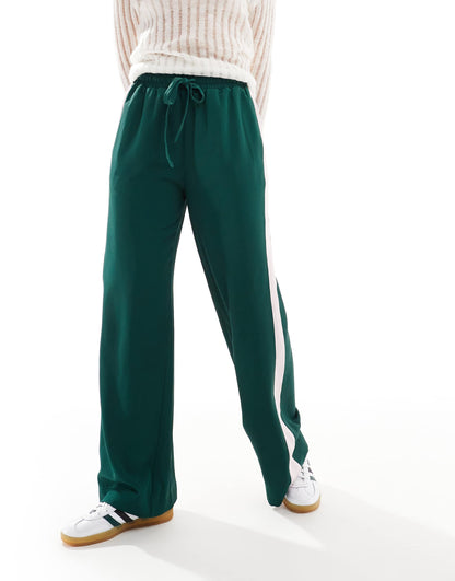 Pull On Trousers With Contrast Panel