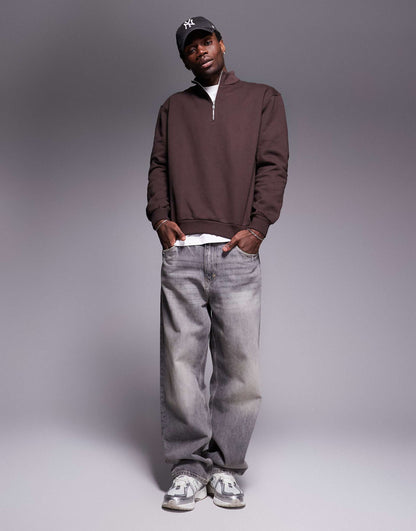 Premium Heavyweight Oversized Quarter Zip Sweatshirt 400Gsm