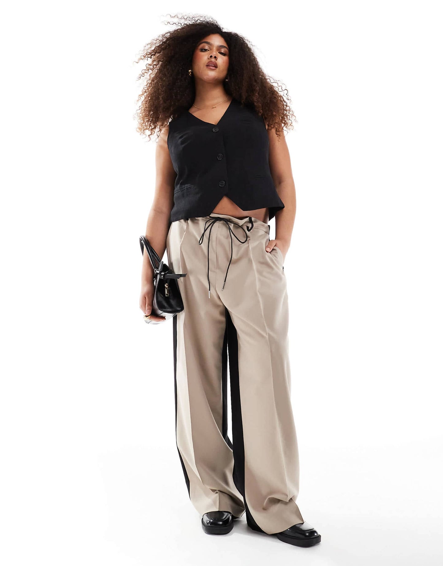 Curve Tailored Relaxed Trousers With Tie Waist