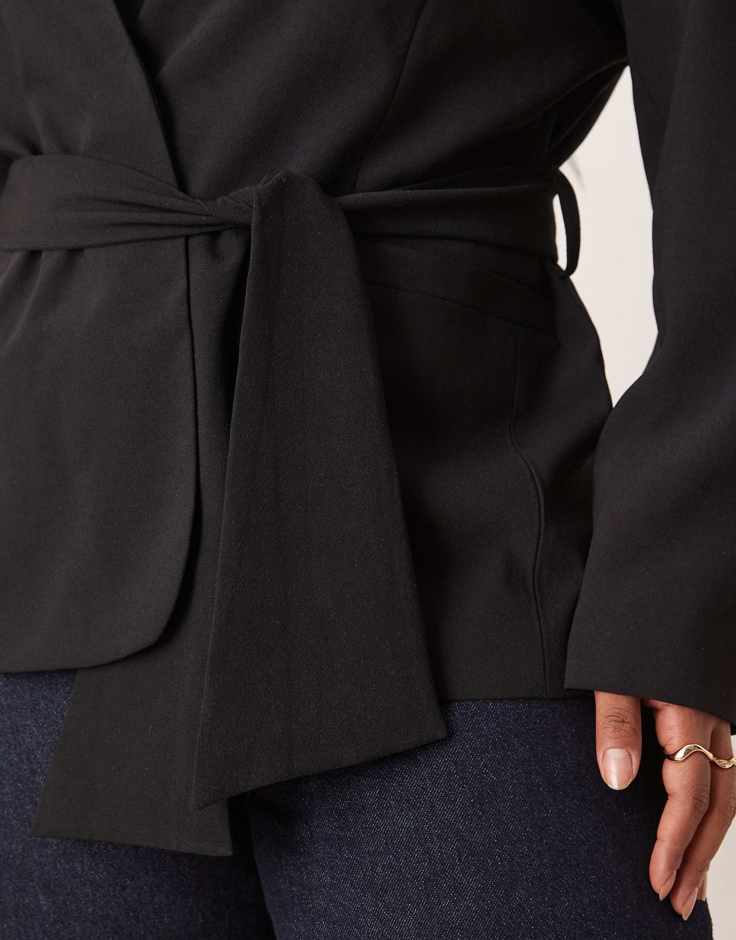 Curve Tie Waist Blazer