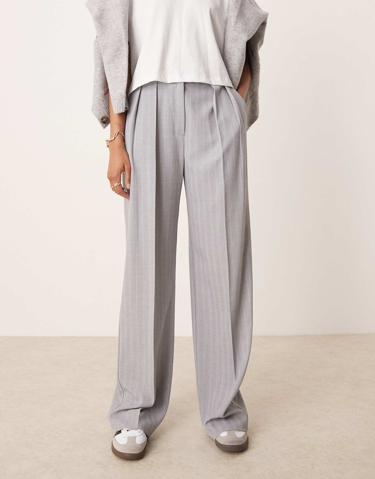 Tall Tailored Wide Leg Trousers With Pleat Detail