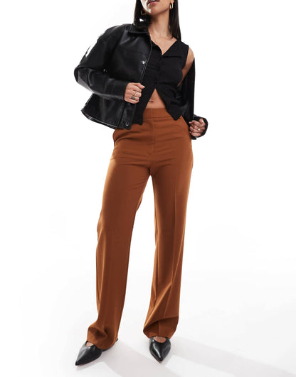 Tailored Slim Straight Trousers