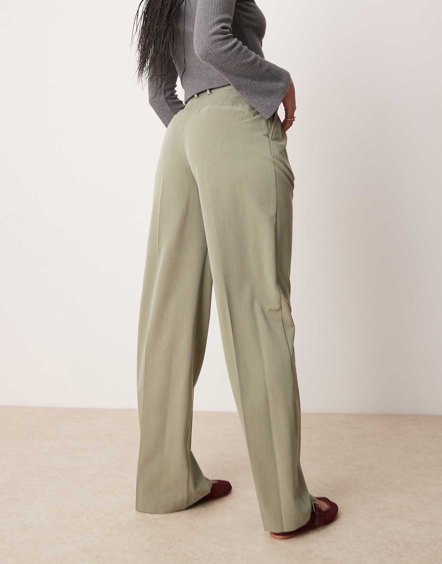 Tall Tailored Wide Leg Trousers With Pleat Detail