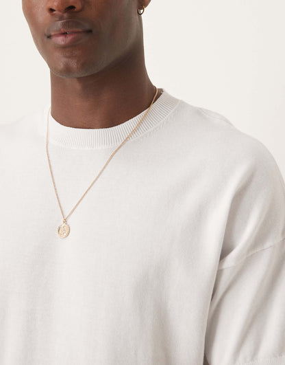 Relaxed Boxy Fit Midweight Knitted Cotton T-Shirt