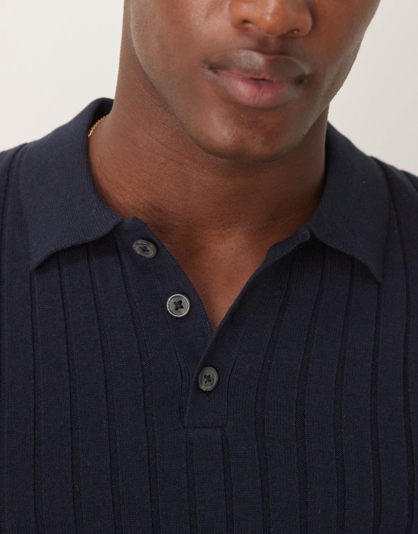 Muscle Fit Knitted Rib Polo T-Shirt