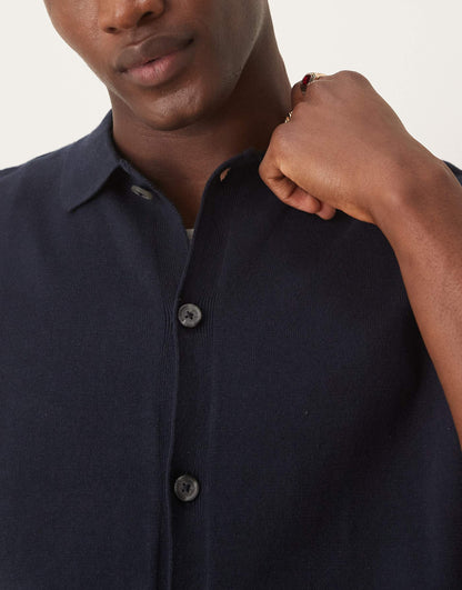 Relaxed Lightweight Knitted Cotton Button Through Polo