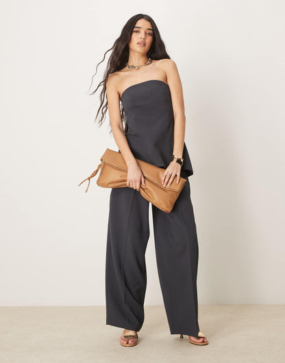 Tailored Wide Leg Trouser With Dart Detail