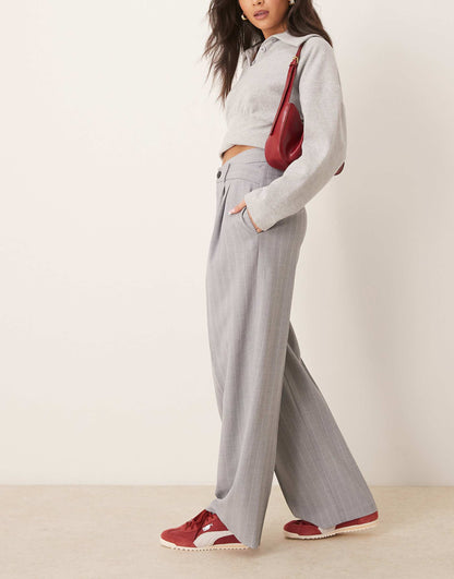 Drop Waist Tailored Trouser With Wrap Over