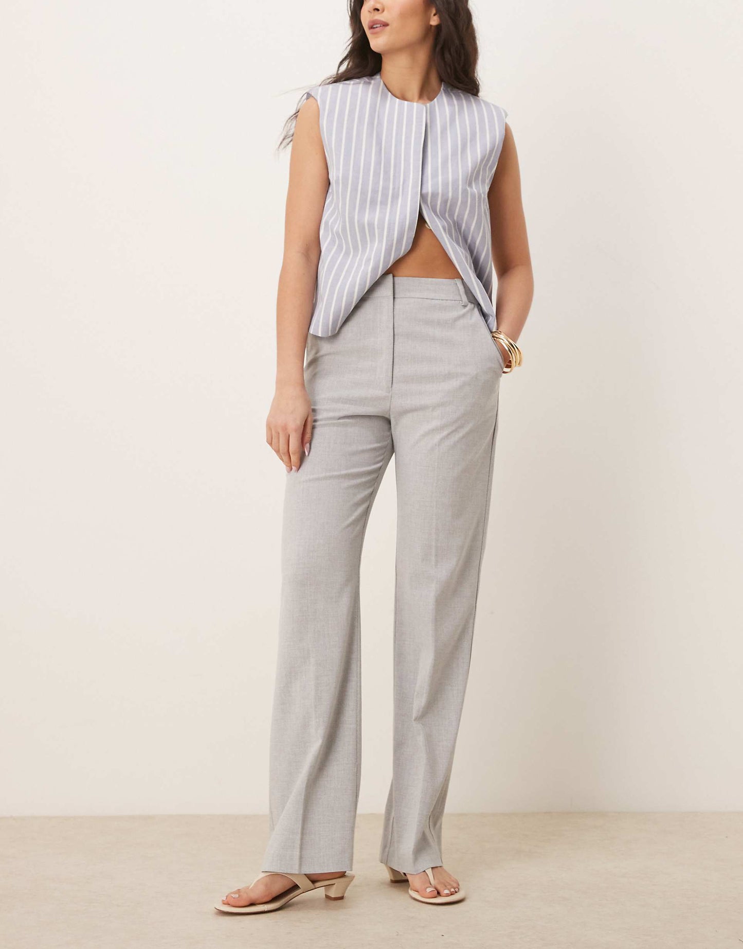 Tailored Slim Straight Trousers