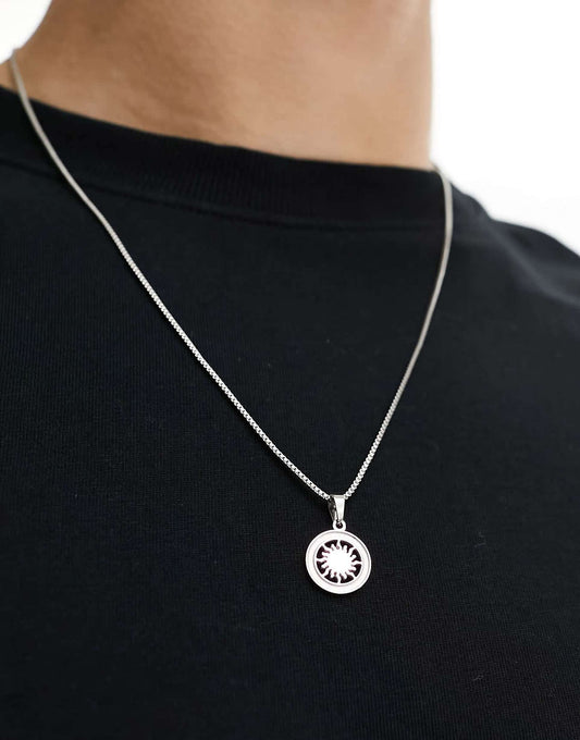 Waterproof Stainless Steel Necklace With Round Pendant