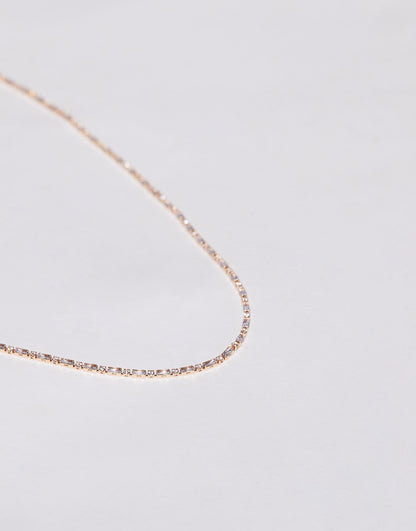 Curve Short Necklace With Cubic Zirconia Baguette Design