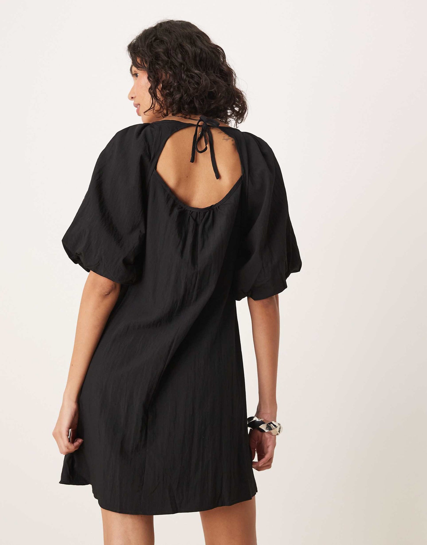 Poplin Puff Sleeve Dress