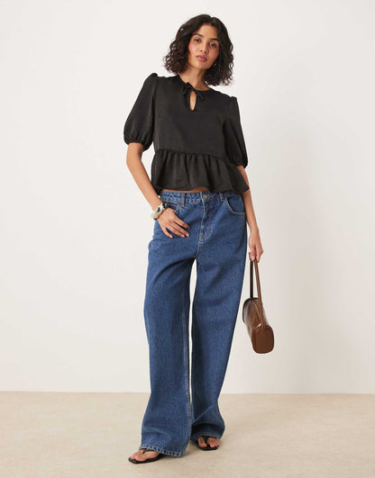 Tie Front Bow Detail Top