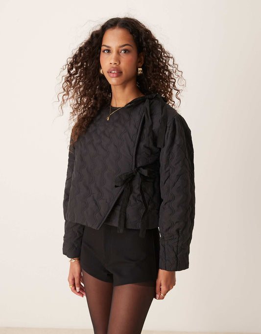 Briar Quilted Jacket With Bow Detail