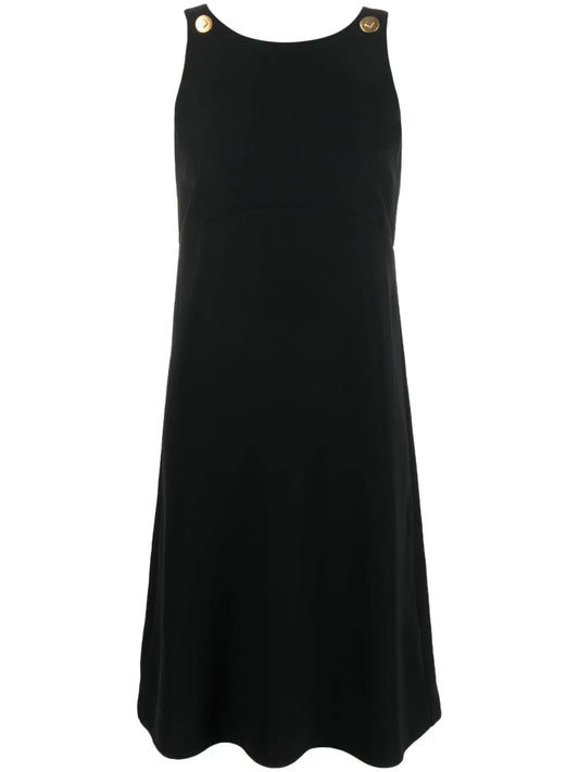 Button-Detail Sleeveless Dress