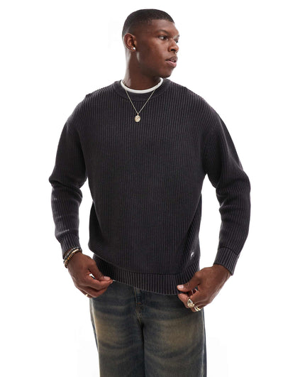 Ribbed Acid Washed Jumper