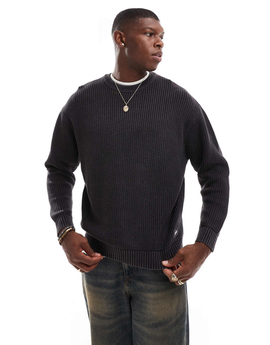 Ribbed Acid Washed Jumper