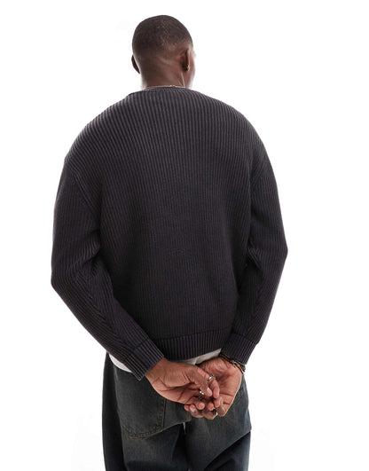 Ribbed Acid Washed Jumper