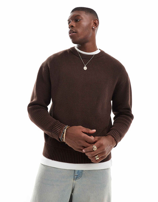 Ribbed Acid Washed Jumper