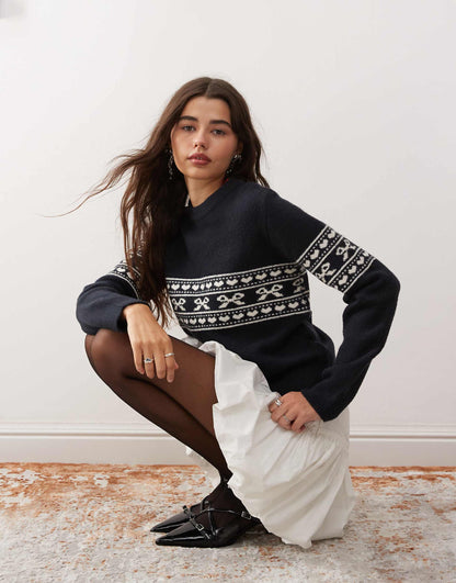 Namirta Bow Fairisle Jumper