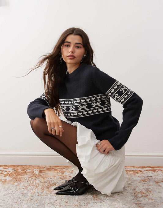 Namirta Bow Fairisle Jumper
