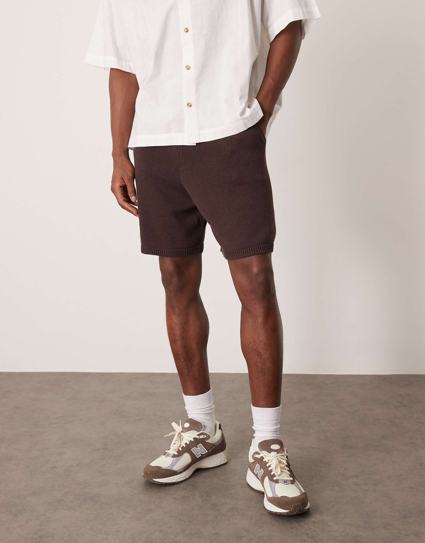 Oversized Midweight Knitted Cotton Shorts Co-Ord