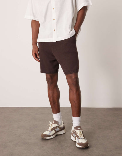 Oversized Midweight Knitted Cotton Shorts Co-Ord