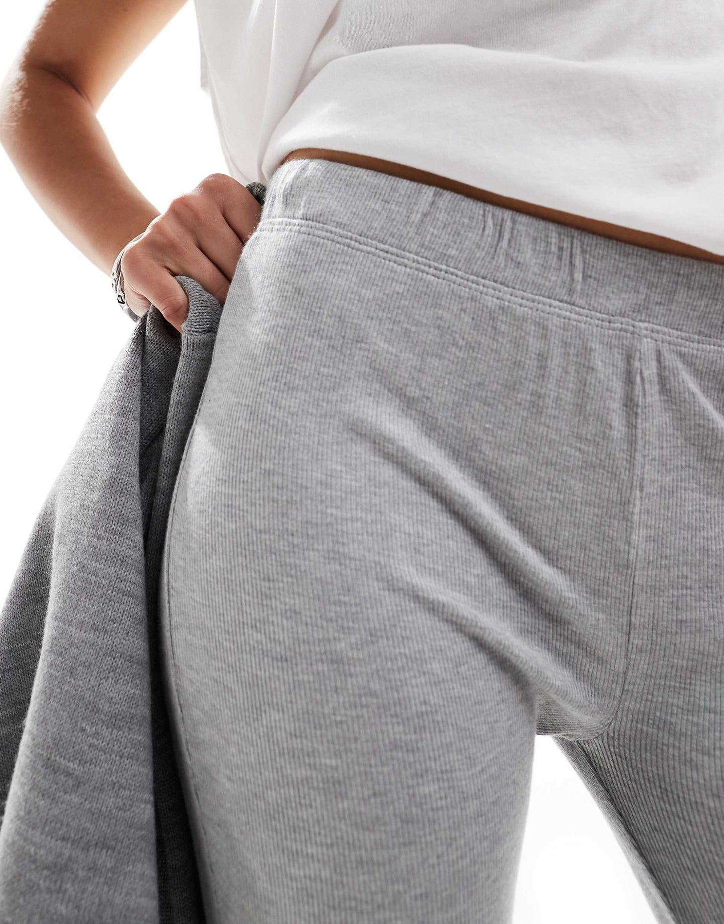 Ribbed Wide Leg Trousers