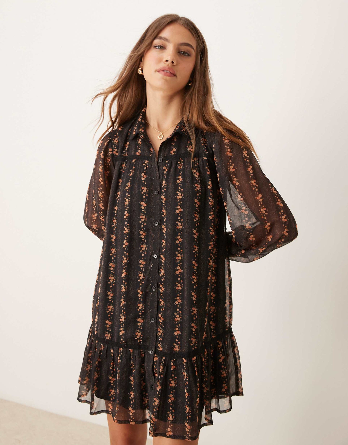 Shirt Dress With Trim Detail