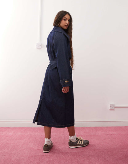 Western Denim Trench Coat