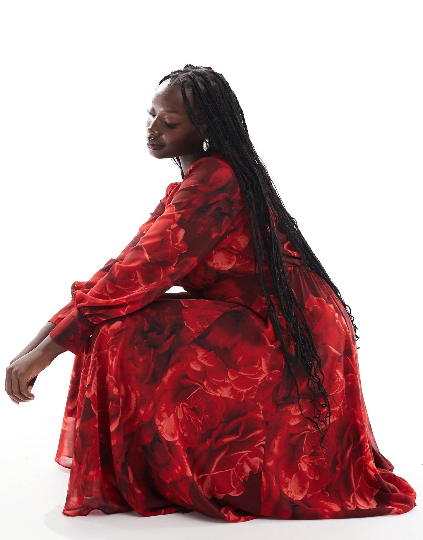 Curve Long Sleeve Maxi Dress