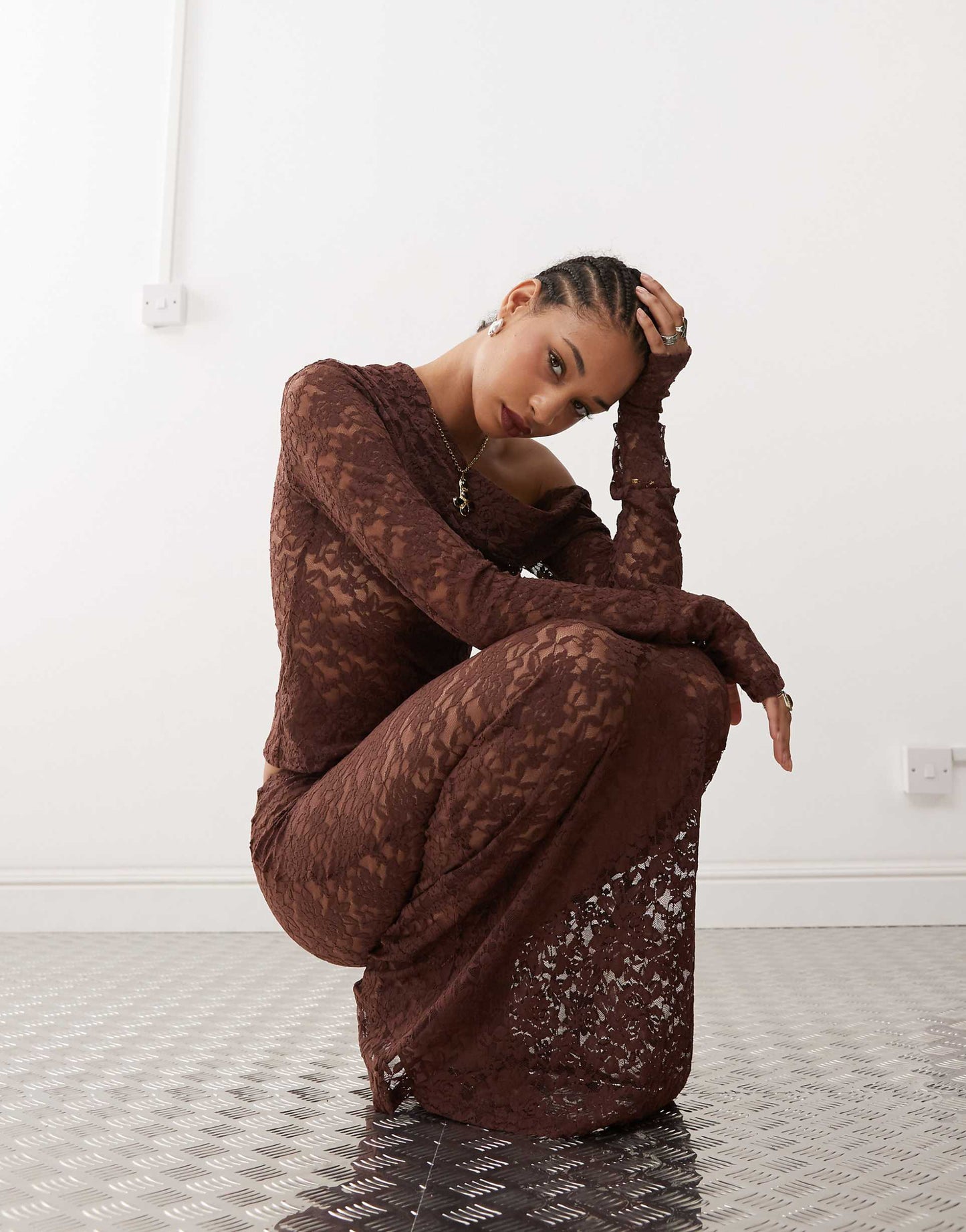 Asymmetric Lace Top Co-Ord