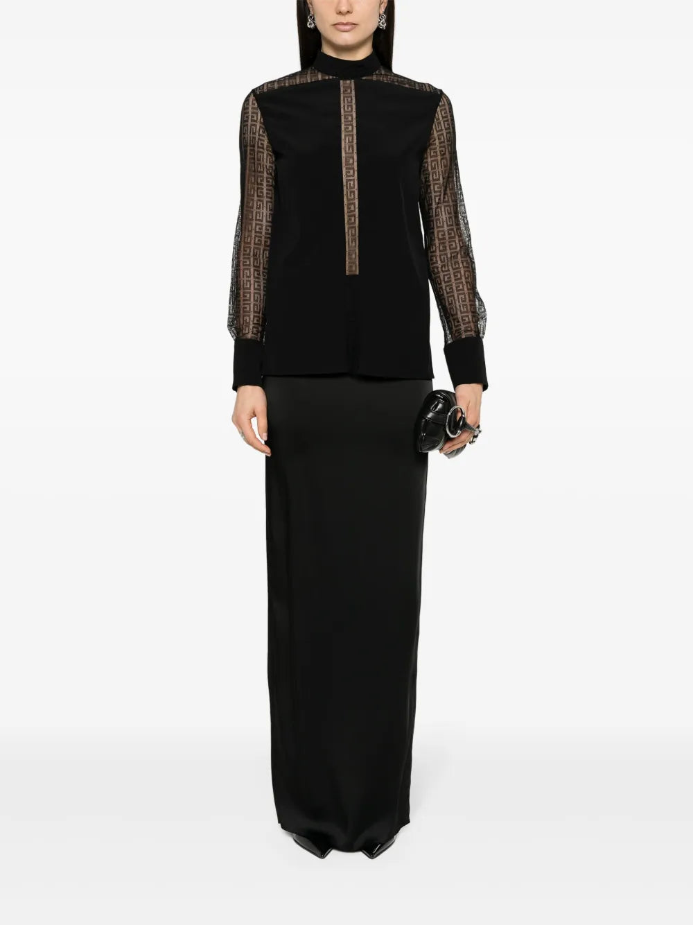 4G-Pattern Silk Blouse