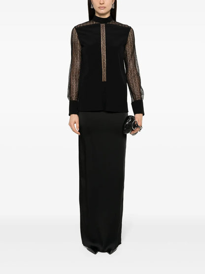 4G-Pattern Silk Blouse