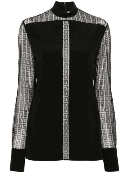 4G-Pattern Silk Blouse