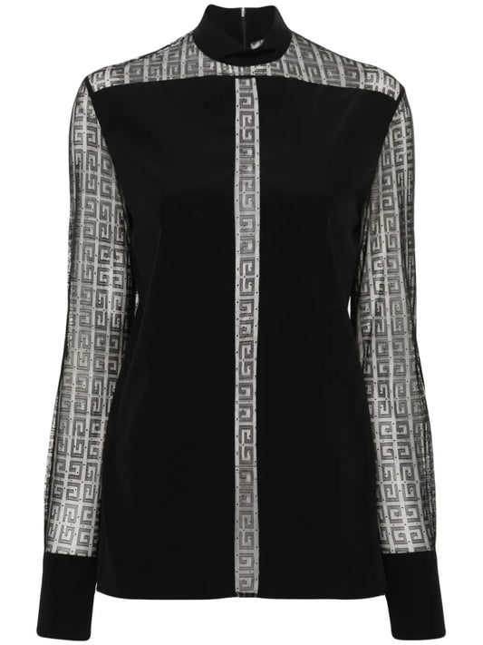 4G-Pattern Silk Blouse
