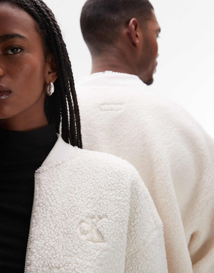 Jeans Unisex Sherpa Bomber Jacket