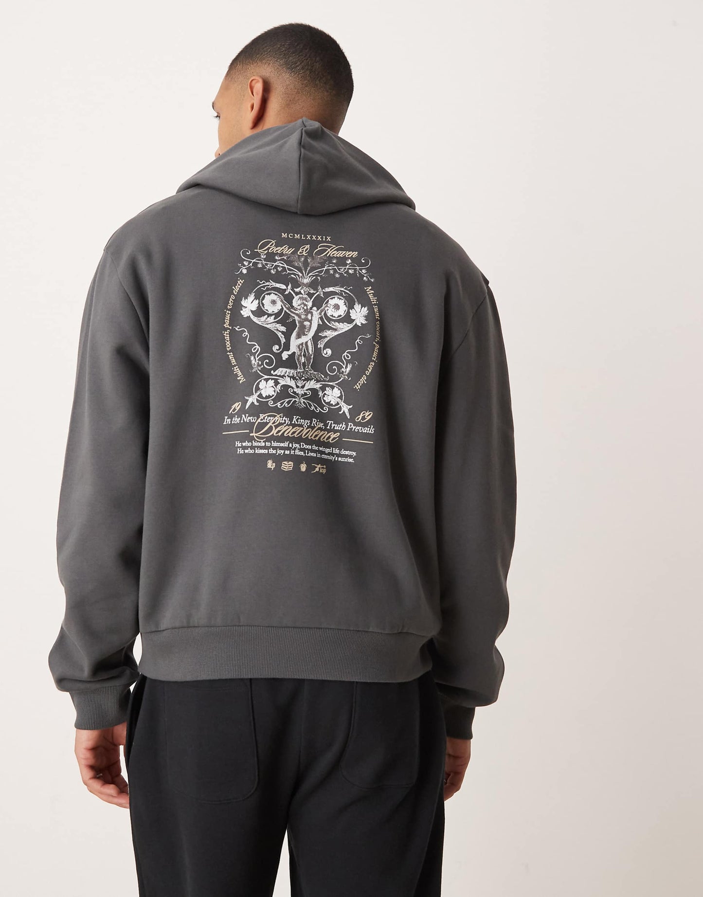 Oversized Boxy Hoodie With Back Print