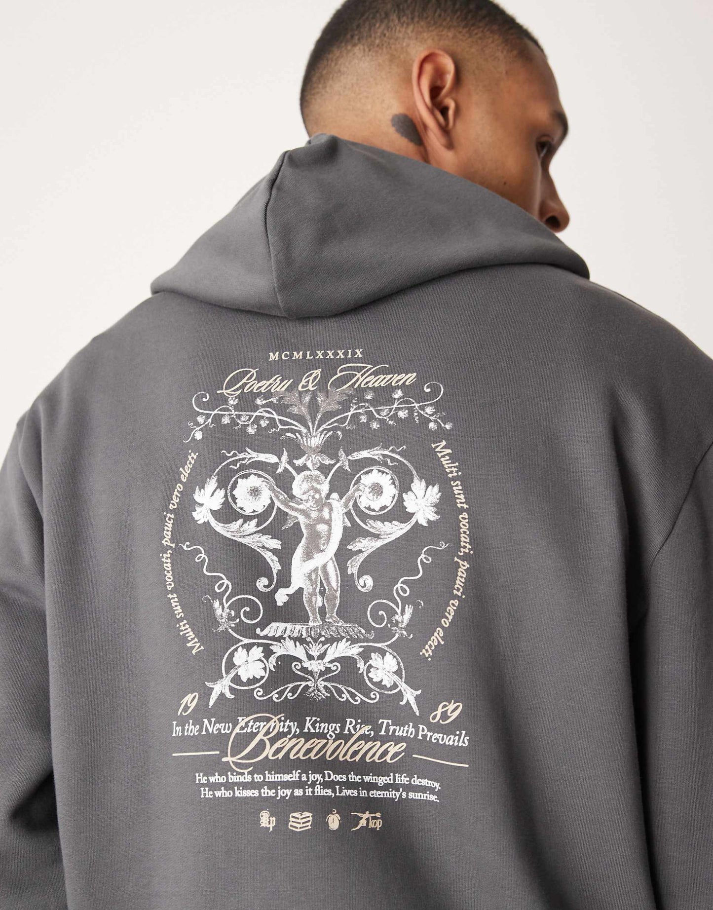 Oversized Boxy Hoodie With Back Print